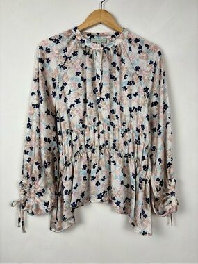 Ryegrass Floral Boho Peasant Blouse Cottagecore Babydoll Balloon Sleeve XXL
